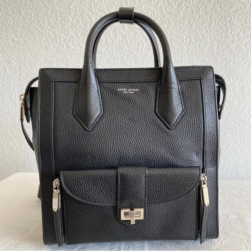 Henri bendel convertible black leather backpack
